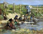 欧洲12-19世纪油画二_BOUDIN, Eugene - Laundresses by a Stream